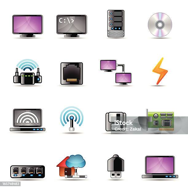 Netzwerkgeräte Und Komponenten Real Series Stock Vektor Art und mehr Bilder von Ausrüstung und Geräte - Ausrüstung und Geräte, Bandbreite, Computer
