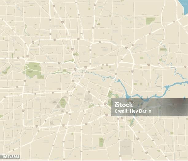 Houstonstadtplan Stock Vektor Art und mehr Bilder von Houston - Texas - Houston - Texas, Karte - Navigationsinstrument, Texas