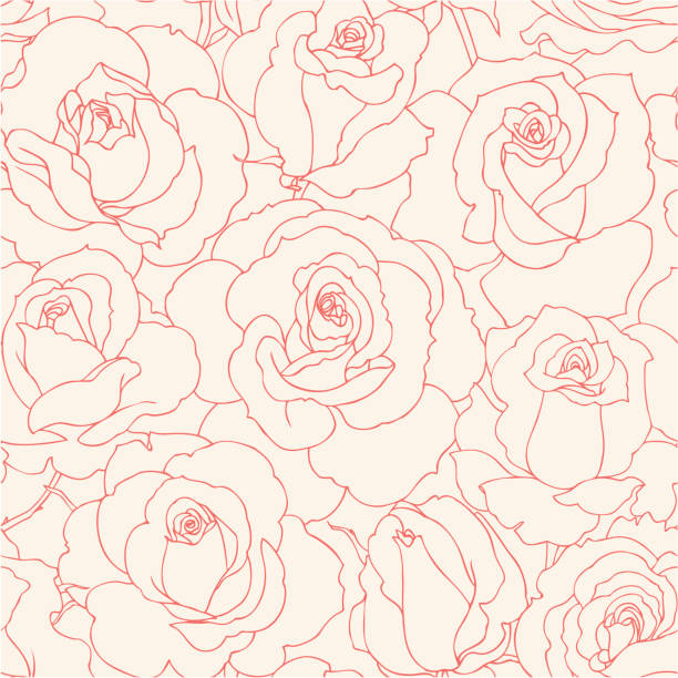 ilustraciones, imágenes clip art, dibujos animados e iconos de stock de sin costuras rosas - rose