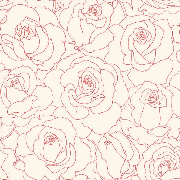 Vector illustration of seamless roses
