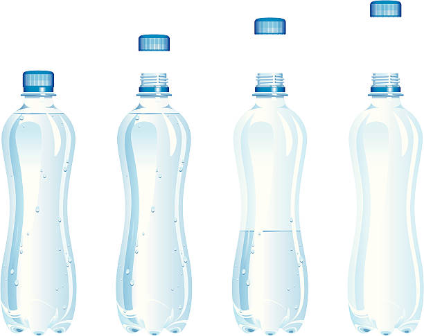 Water bottle Water bottle in various stages. drinking water illustrations stock illustrations