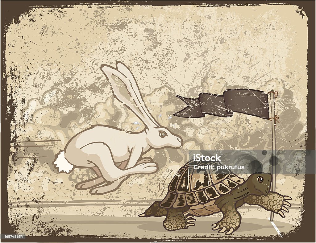 グランジフレームと Hare レース - 陸棲カメのロイヤリティフリーベクトルアート