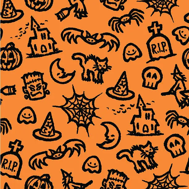 Vector illustration of Halloween Seamless Background