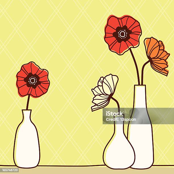 Poppy Flaschen Stock Vektor Art und mehr Bilder von Blume - Blume, Vase, Mohn - Pflanze