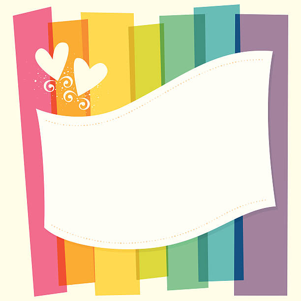 Rainbow banner vector art illustration