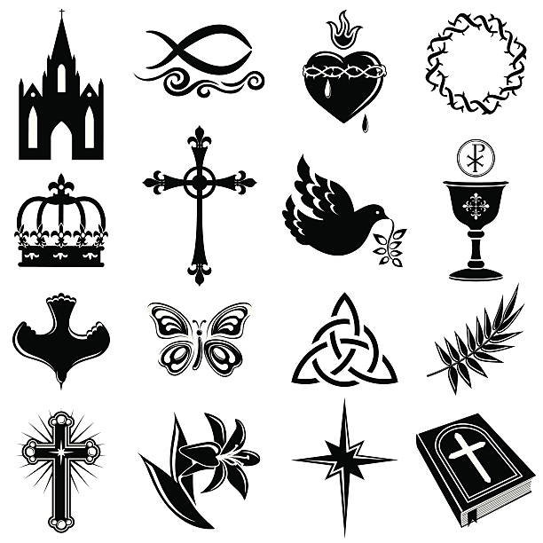 Christian Symbols vector art illustration