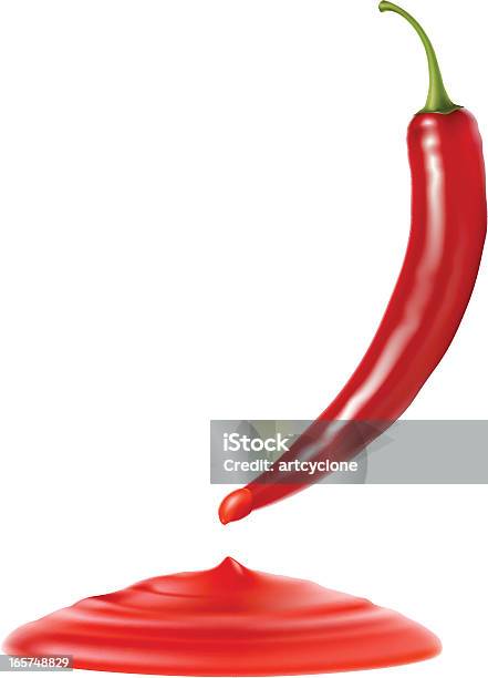 Chilli Sauce Stock Illustration - Download Image Now - Chili Pepper, Chili Sauce, Close-up