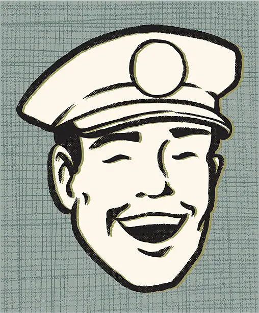 Vector illustration of retro service guy