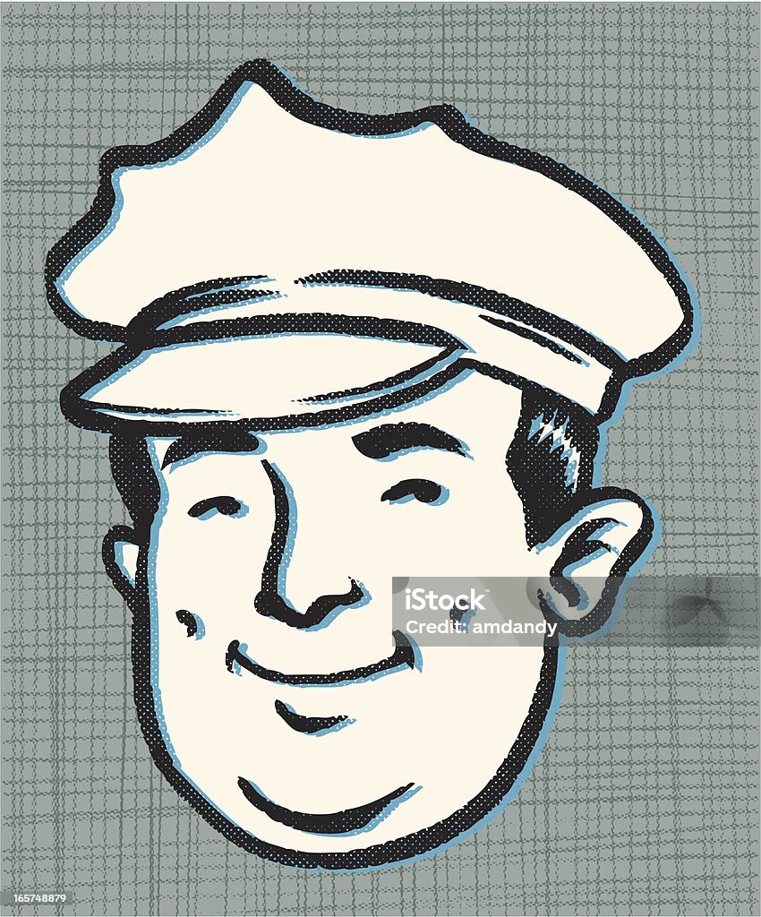 chubby law enforcement this is a retro chubby policeman illustration in a retro style.  Retro Style stock vector