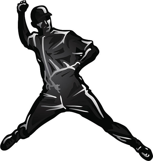 Lancer Silhouette de Baseball - Illustration vectorielle