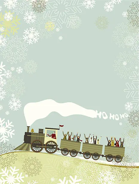 Vector illustration of Santa's christmas train