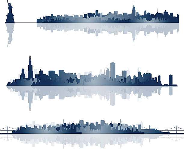 city skyline sylwetka - san francisco county skyline vector bridge stock illustrations