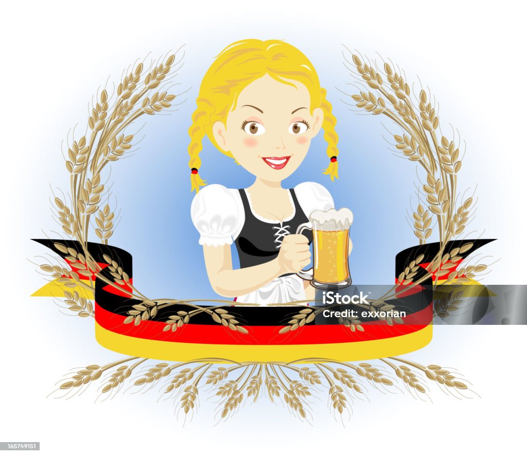 Beer Fest Beer Girl Beer Fest beer girl Braided Hair stock vector