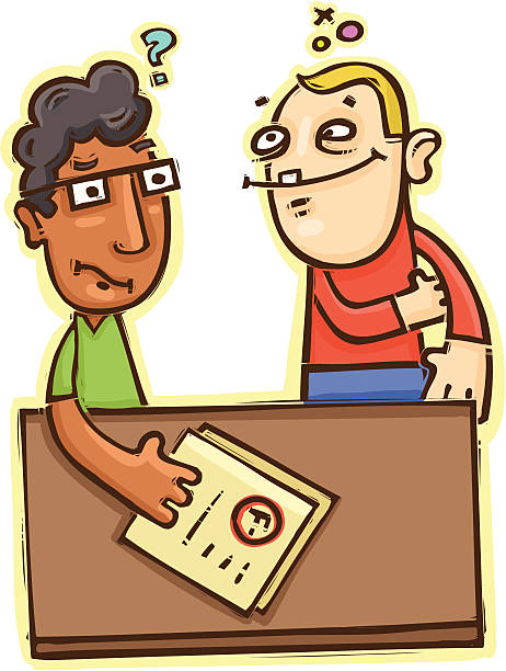 Frusterated Tutor A tutor is loosing his nerve because his dumb student is not understanding anything. clip art of dumb blonde stock illustrations