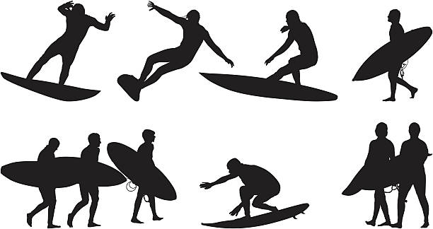 ilustrações de stock, clip art, desenhos animados e ícones de dia na praia surf - skeg