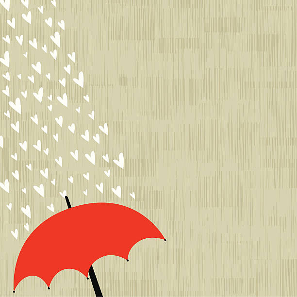 Love rain background vector art illustration