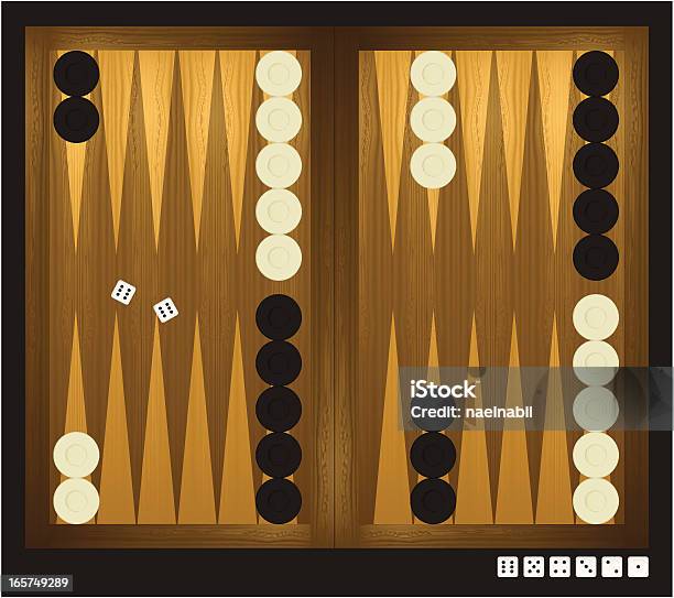 Backgammon Avec Jeu De Dés Vecteurs libres de droits et plus d'images vectorielles de Backgammon - Backgammon, Illustration, Jeu