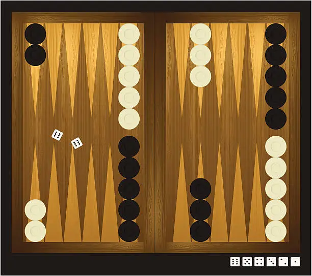 Vector illustration of Backgammon with dice