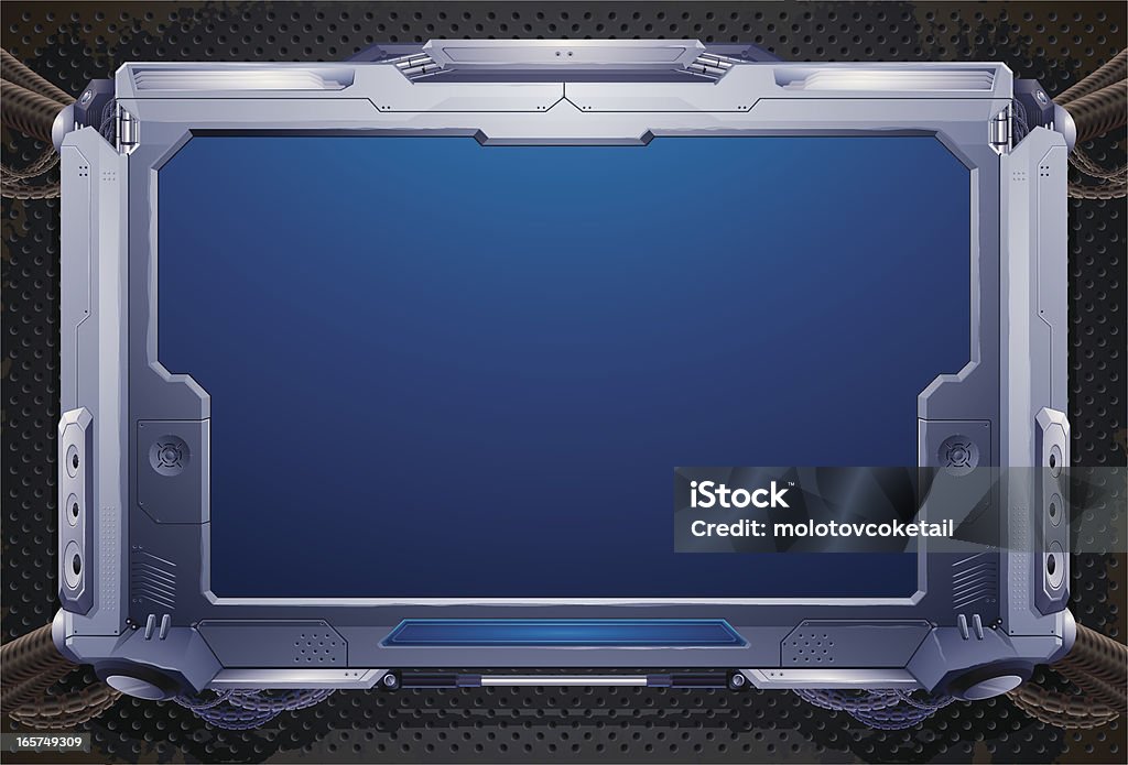 sci-fi screen A detailed science fiction screen. Everything is organized into 4 layers. Futuristic stock vector