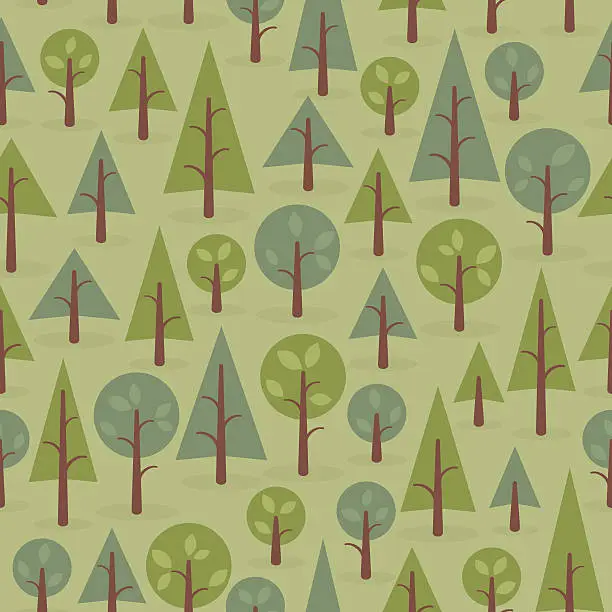 Vector illustration of Seamless Trees