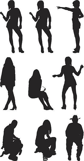 Interesting people in different poses Interesting people in different poseshttp://www.twodozendesign.info/i/1.png sequence dress stock illustrations