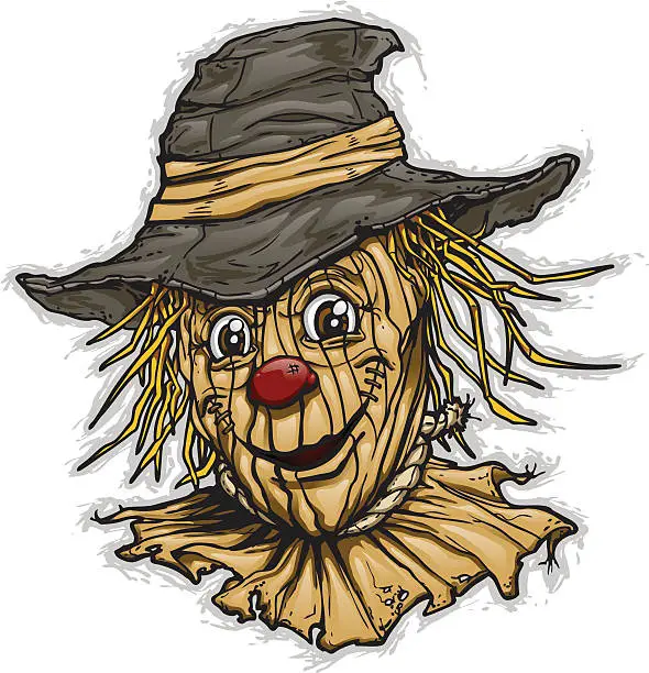 Vector illustration of Happy Scarecrow