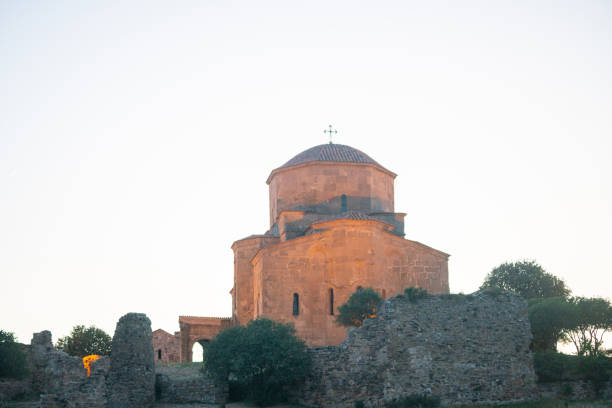 istock Night view of Jvari Monastery near Mtskheta. UNESCO world heritage in Georgia 1657493593