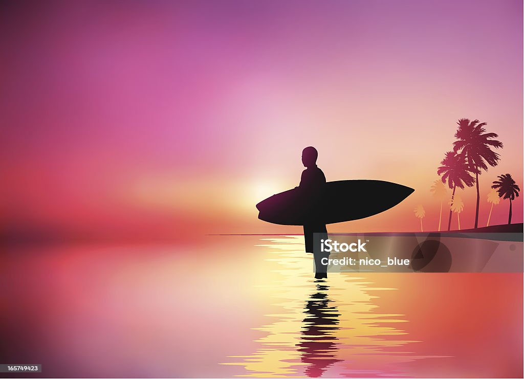 Surfer tranquilidad - arte vectorial de Adulto libre de derechos