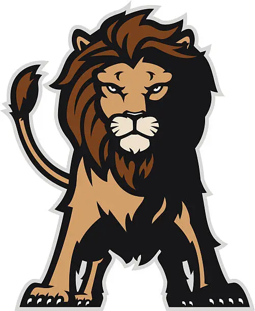 Vector illustration of Standing lion