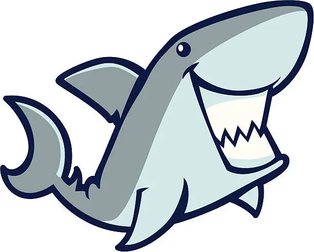 Vector illustration of Happy Shark