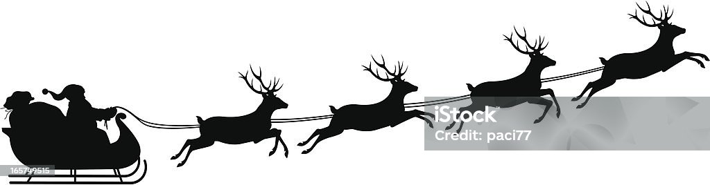 Silhouette of Santa's sleigh Silhouette of santa's sleigh, vector illustration Sled stock vector