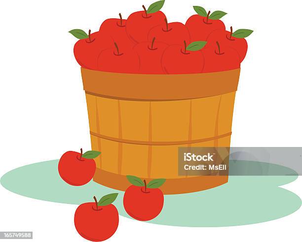 Bushel Czerwone Jabłka - Stockowe grafiki wektorowe i więcej obrazów Jabłko - Jabłko, Owoc, Stragan