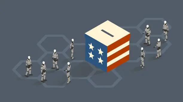 Vector illustration of AI United States Election