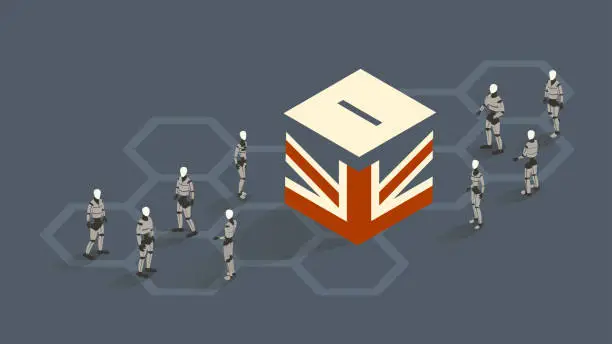 Vector illustration of AI United Kingdom Election