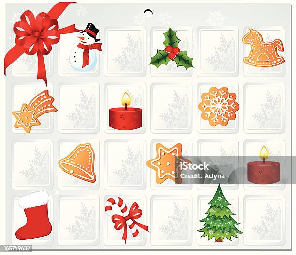 Рождественский Календарь — стоковая векторная графика и другие изображения на тему Рождественский календарь - Рождественский календарь, Календарь, Ёлочные игрушки