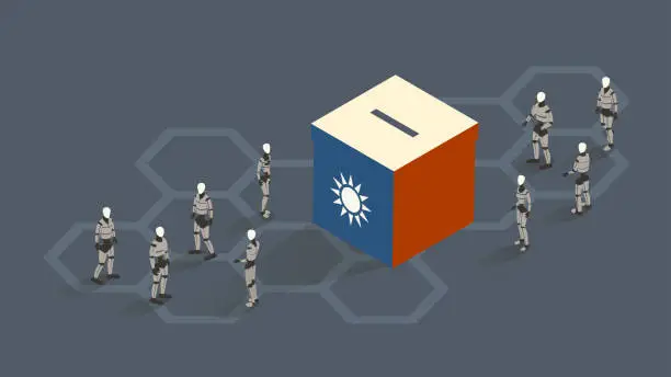 Vector illustration of AI Taiwan Election