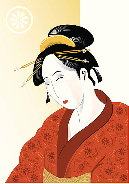 geisha vector art illustration