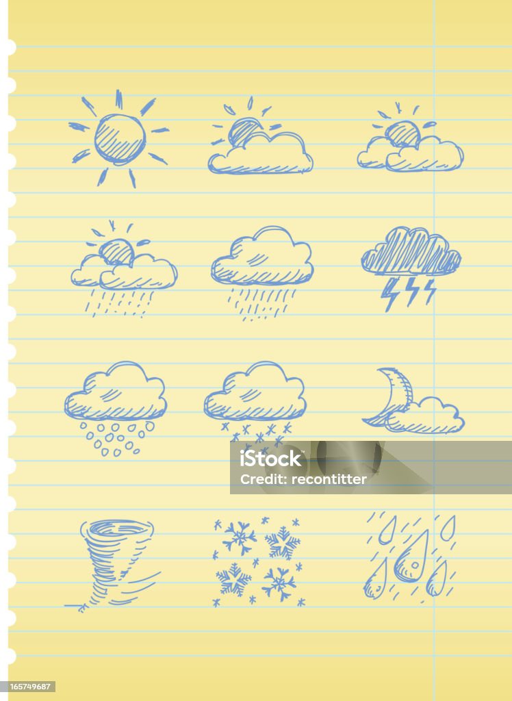 Wetter-Ikone im doodle-Stil - Lizenzfrei Sonne Vektorgrafik