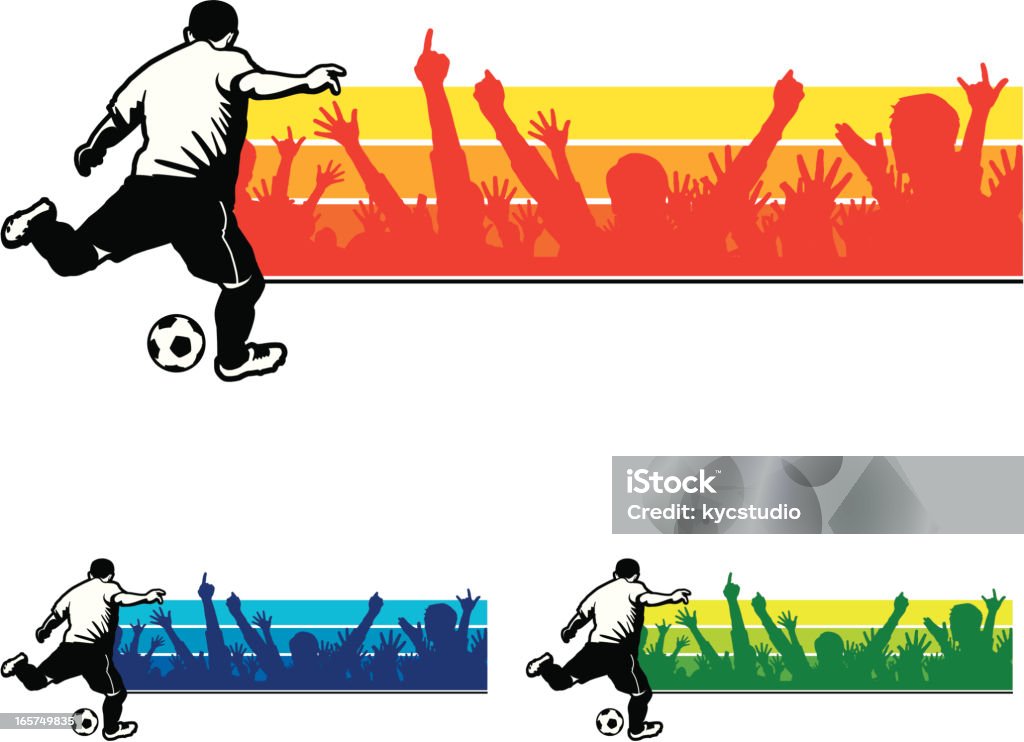 Jugador de fútbol Banner - arte vectorial de Fútbol libre de derechos