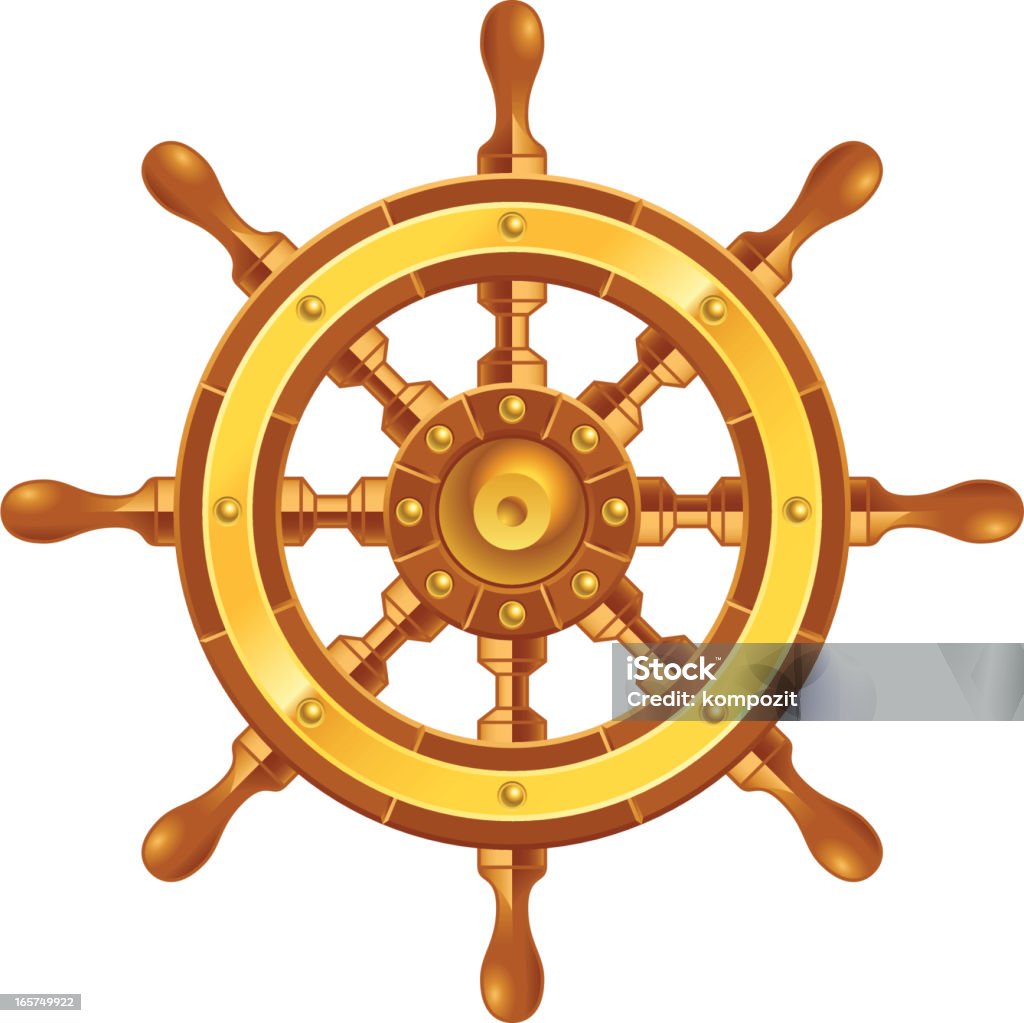 Nave ruota - arte vettoriale royalty-free di Timone - Particolare di nave