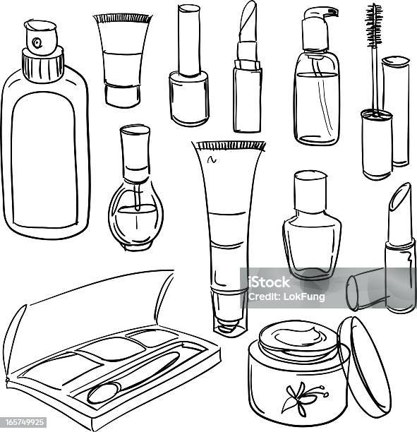 Cosmetic Products Collection Stock Illustration - Download Image Now - Beauty Product, Make-Up, Illustration