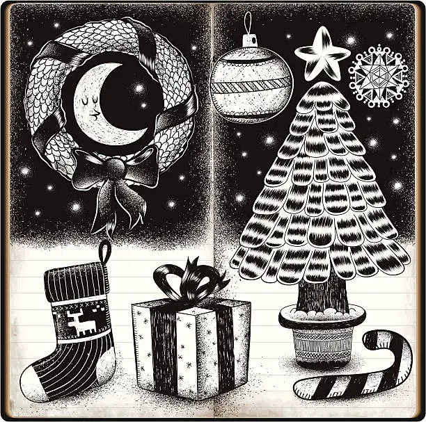 Vector illustration of Christmas sketchbook doodles