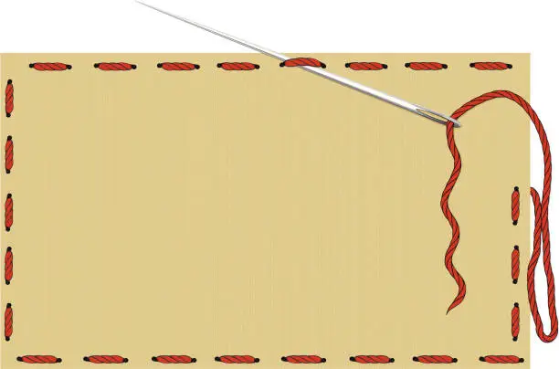 Vector illustration of Stitches border