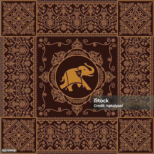 Golden Elephant Stock Illustration - Download Image Now - Elephant, Mandala, Angle