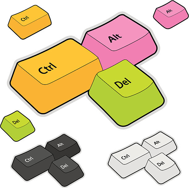 Restart keys a group of keys that you press to restart your computer. refresh button on keyboard stock illustrations