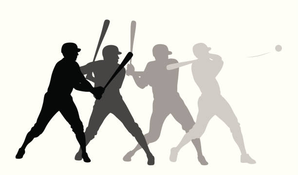 Batter Up Vector Silhouette A-Digit baseball hitter stock illustrations