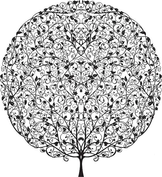 Vector illustration of Round Tree