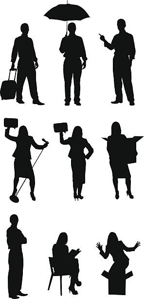 illustrations, cliparts, dessins animés et icônes de silhouettes d'hommes et de femmes - business person silhouette back lit business