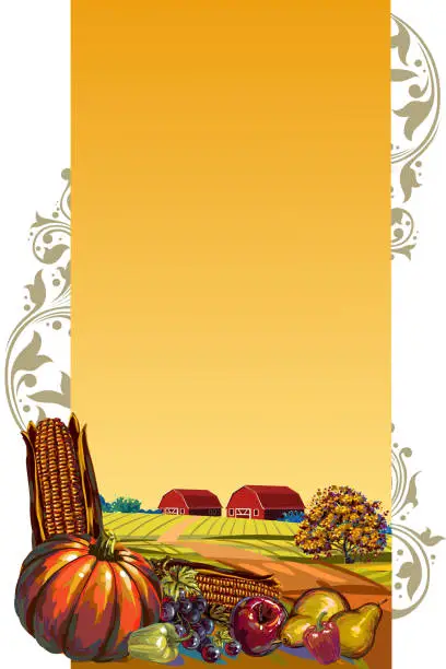 Vector illustration of Beautiful Autumn Landscape/Banner