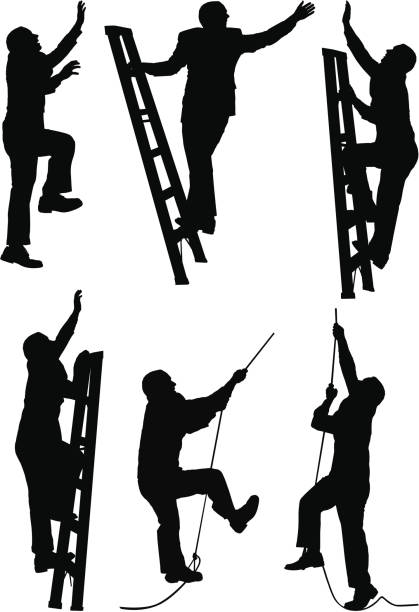 istock Businessmen climbing the ladder of success 165750315